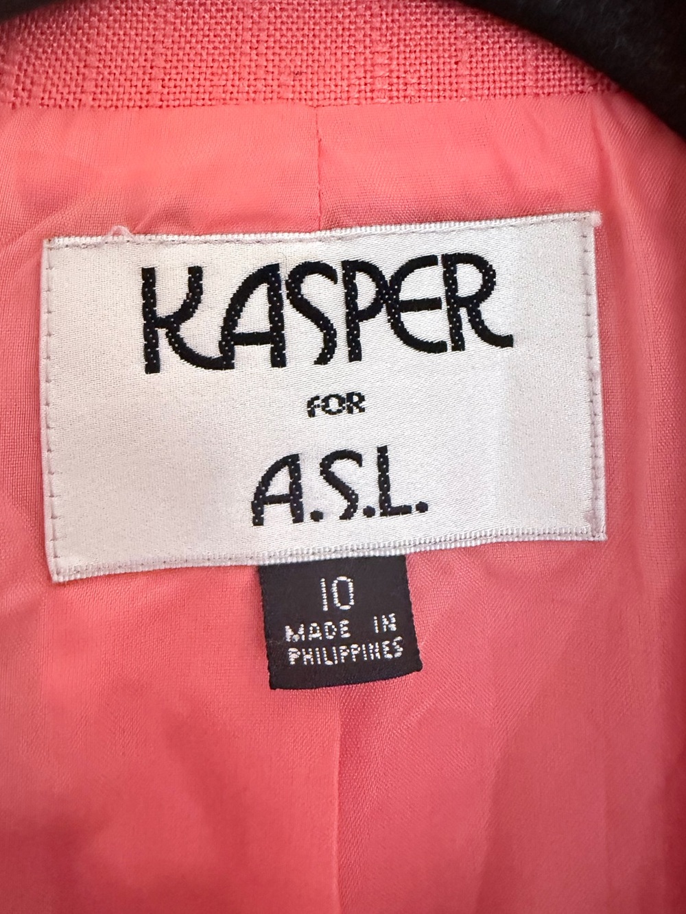 Vintage Kasper for A.S.L. Coral Blazer Double Breasted Gold Buttons Size 10 - Picture 4 of 7